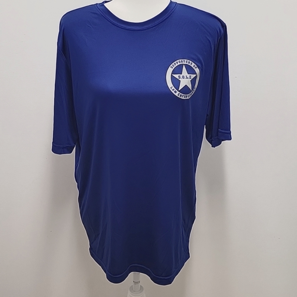 Team 365 Back the  Blue !00% Polyester T-Shirt Men's Size M Blue S.O. L.E.